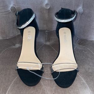 Black velvet like stiletto.